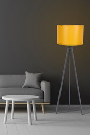 Opviq Lámpara de pie escandinava amarillo y gris